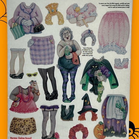 Halloween Locker Lingo Magnetic Dress-Ups Witch Frankensteins Monster Vintage - Picture 5 of 6